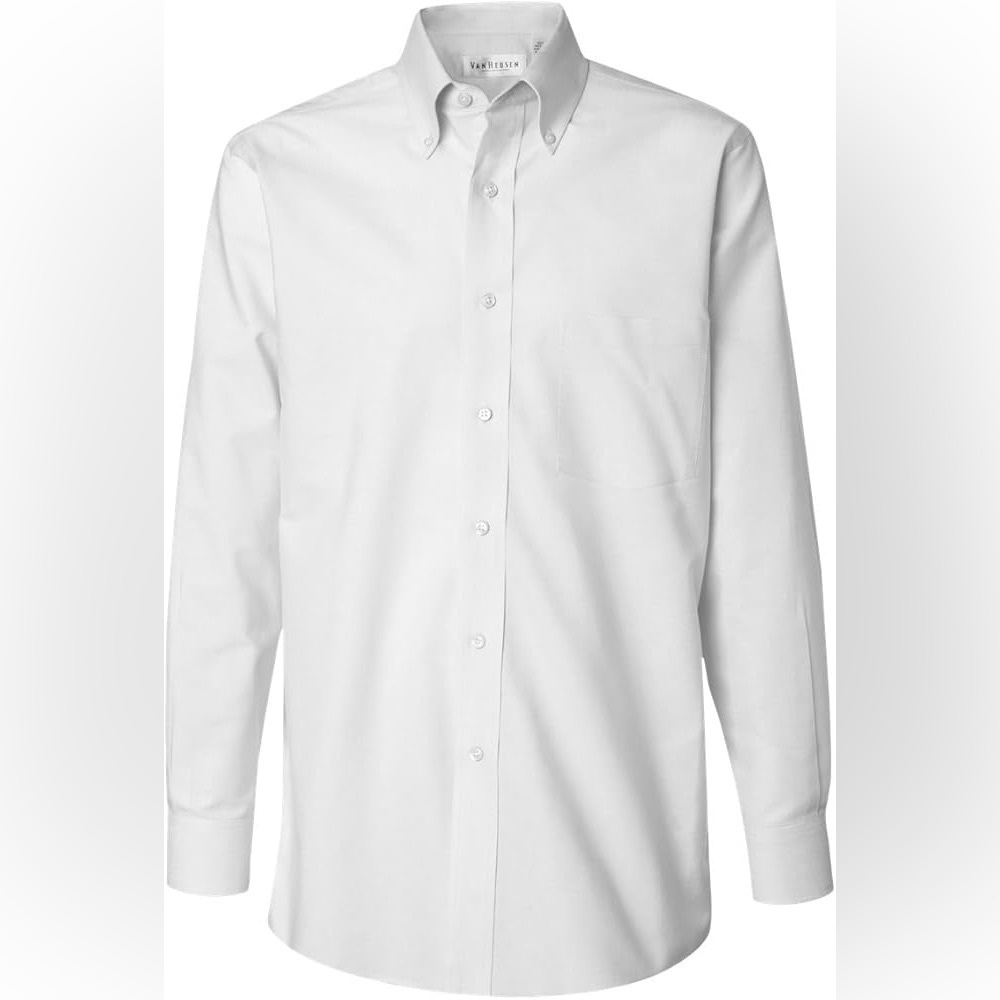 Van Heusen Men’s Button Up Dress Shirt Great Used Condition Neck Size 17